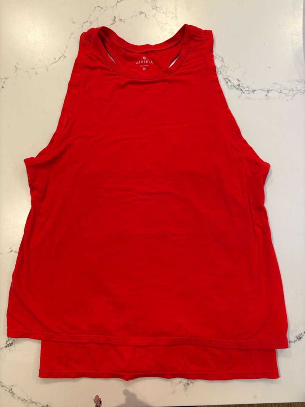 Athleta Women’s Essence Double Layer Racerback Tank Top Red Size M Yoga Stretchy